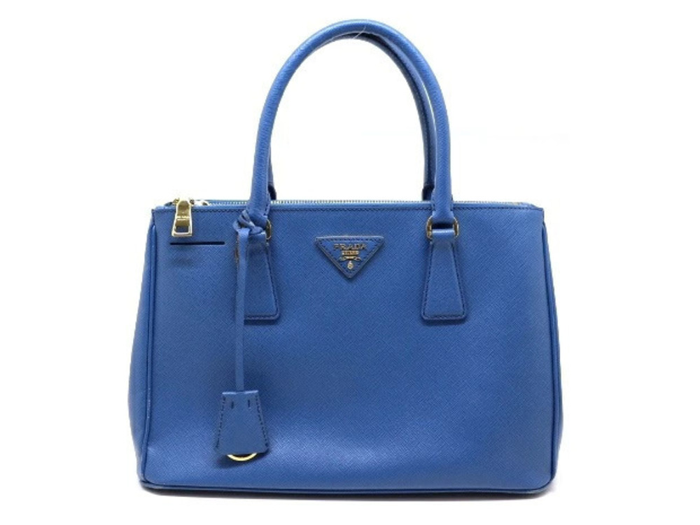 Prada Galleria Saffiano Leather Shoulder Bag Blue